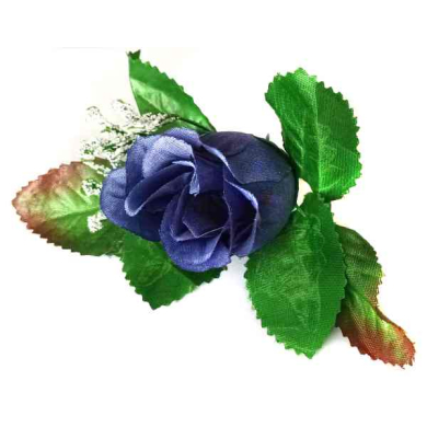 Róża w pąku - główka z liściem DK.Blue